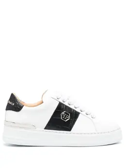 Philipp Plein leather logo-plaque sneakers 19335167