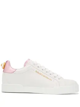 Dolce & Gabbana Portofino logo-tag leather sneakers 15225857
