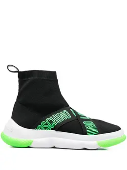 Love Moschino logo-strap high-top sneakers 18610114
