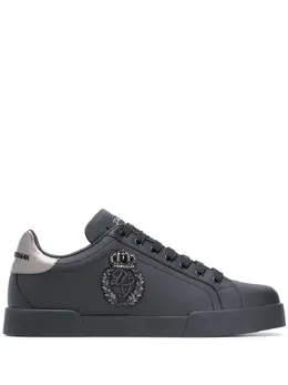 Dolce & Gabbana Portofino crown-patch leather sneakers 15632491