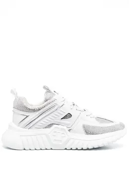 Philipp Plein leather rhinestone-embellished runner sneakers 19335154