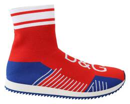 Dolce & Gabbana Blue Red Sorrento Logo Sneakers Socks Shoes - EU39/US6 mv3708-39