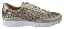 Jimmy Choo Monza Antique Gold Leather Sneakers - EU34.5/US4.5 192954492823