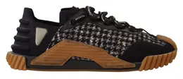 Dolce & Gabbana Black White Fabric Lace Up NS1 Sneakers - EU39/US6 mv4439- 39