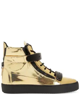 Giuseppe Zanotti foiled-finish high top sneakers 19785110