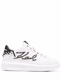 Karl Lagerfeld embroidered-logo leather sneakers 17821128