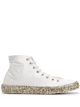 Saint Laurent Bedford glitter-embellished hi-top sneakers 15108567