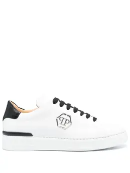 Philipp Plein logo-plaque low-top leather sneakers 19996801