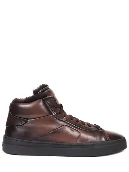 Santoni Кеды кожаные на меху 1537373