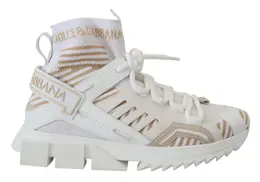 Dolce & Gabbana White Beige Sorrento Sneakers Shoes - EU39/US6 mv4838- 39