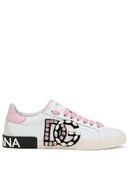 Dolce & Gabbana Portofino rhinestone-logo sneakers 20044136
