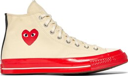 Кроссовки Converse Comme des Garçons Play x Chuck 70 High Pristine Red, кремовый a01794c | cream
