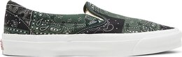 Кеды Vans Kith x Vault OG Classic Slip-On LX Bandana - Scarab, зеленый vn0a45jk6cf | green
