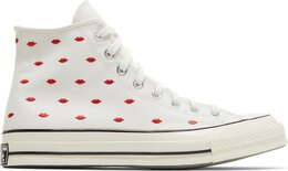 Кроссовки Converse Chuck 70 Embroidered Lips High Love Me - Vintage White, белый a01601c | white