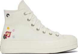 Кроссовки Converse Wmns Chuck Taylor All Star Lift Platform High Floral Embroidery - Egret, кремовый a02198c | cream