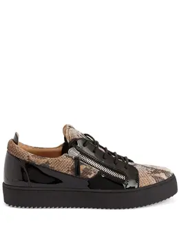 Giuseppe Zanotti Frankie snakeskin-print leather sneakers 20276630