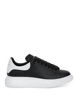Мужские массивные кожаные кроссовки на каблуке Alexander McQueen 3562611 | black/bone