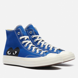 Мужские кеды Converse x Comme des Garcons Play Chuck 70 Hi, цвет синий, размер 40 EU 171846-4057912