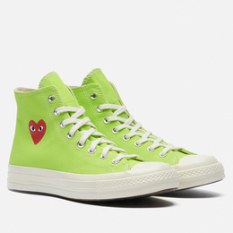 Мужские кеды Converse x Comme des Garcons Play Chuck 70 Hi, цвет зелёный, размер 42.5 EU 168299-4058002