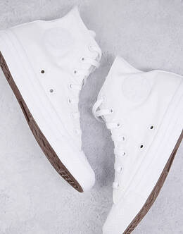 Белые однотонные кроссовки Converse Chuck Taylor All Star Hi 201956594 | white