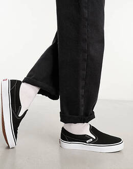 Черно-белые кроссовки без шнуровки Vans Classic 202646879 | black