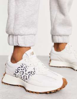 Кроссовки New Balance 327 Leopard Print Detail, белый/черный 203644203 | white