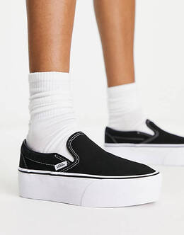 Черно-белые кроссовки Slip On stackform Vans 204457344 | multi