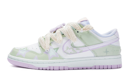 Nike Кроссовки для скейтбординга Dunk Low Top женские, белые, зеленые, фиолетовые dd1503-001(team80-女款恋萤白绿紫)