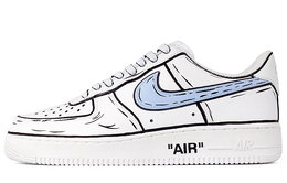 Женские кроссовки для скейтбординга Nike Air Force 1, White dd8959-100(team拾柒-女款低帮二次元白蓝qd) | white