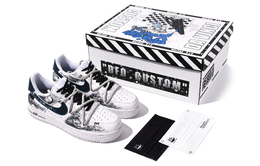 Nike Кроссовки для скейтбординга Air Force 1 Low Top женские, чернильно-синие dd8959-100(teamm-女款月落孤城s-box) | black