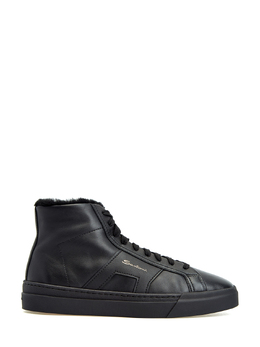 Santoni Высокие кеды из гладкой кожи с меховой подкладкой 240913
