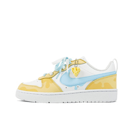 Кроссовки Nike Court Borough Skateboard Shoes Women's Low-Top White Yellow/Blue bq5448-100