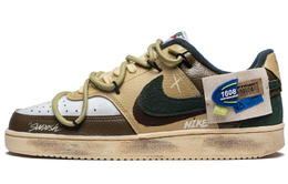 Nike Кроссовки Court Vision 1 с низким верхом, противоскользящие, износостойкие, унисекс, цвет мокко-зеленый fd0320-133(teamf-复古摩卡) | light brown
