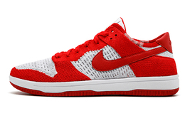 Кроссовки Nike Dunk Low Flyknit University Red Wolf Grey 917746-600