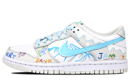 Кроссовки Nike Dunk Skateboard Shoes Women's Low-Top White Gray/Blue cw1590-101