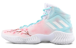 Adidas Баскетбольные кроссовки Pro Bounce 2018, устойчивые к истиранию, средней высоты, мужские, розово-синие с градиентом fw0902(teamsix-男款梅花粉蓝渐变)