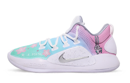 Nike Баскетбольные кроссовки Hyperdunk X Low 10 с амортизацией, противоскользящие и износостойкие, низкие, мужские, розово-синие ar0465-100(teamx-情人节樱花兔子) | white