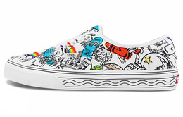 Кроссовки Vans Crayola X Vans Authentic Low Top Fashion Casual Skate Shoes White Black Graffiti Unisex 'White Black' vn0a5krdare