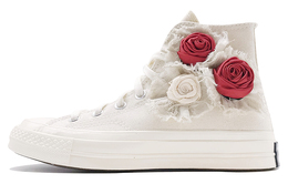Converse Кеды 1970s Slip Resistant, Abrasion Resistant, Breathable High Top Canvas Shoes Unisex Beige White Red 162210c(teamd-男女同款浪漫玫瑰刺绣米白红)