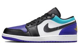 Кроссовки 1 Low 'Aqua' Jordan, белый/черный/фиолетовый 553558-154 | white black purple