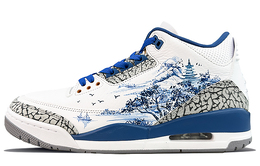 Jordan Баскетбольные кроссовки Air 3 Low-Top Vintage, мужские, белые, синие ct8532-148(team40-男款青花江南白蓝)
