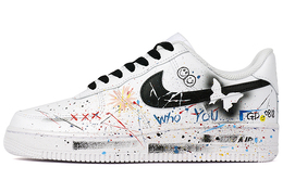 Nike Кроссовки для скейтбординга Air Force 1 07 мужские, черно-белые cw2288-111(team拾柒-男款权志龙涂鸦1板鞋) | black white