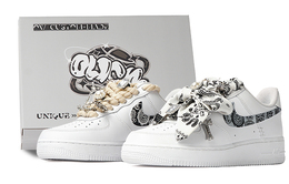 Мужские кроссовки для скейтбординга Nike Air Force 1 Low, черное и белое cw2288-111 | 黑白色