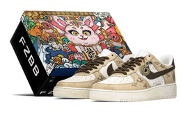 Кроссовки Nike Air Force 1 Skateboard Shoes Men Low-Top Black And White/Brown cw2288-111