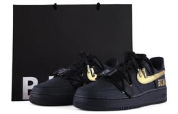 Nike Кроссовки Air Force 1 Coverage Warm с низким верхом для скейтборда унисекс, черно-золотые cw2288-001(team55-哑光黑金肆s-box) | black