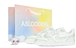 Nike Кроссовки для скейтборда Court Borough Low ABLOODING GS Green bq5448-100(team14-绿色星空s-box) | yellow green