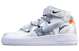 Nike Кроссовки для скейтбординга Air Force 1 07 Air Force 1 Mid Top, мужские, черные, белые, серые cw2289-111(team16-男款星球系列月球主题)