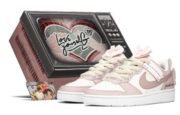 Кроссовки Nike Court Borough Skateboard Shoes Women's Low-Top White Pink dq5979-100