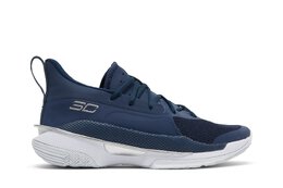 Кроссовки Curry 7 Team Under Armour, синий 3023838 408 | academy/white/metallic silver