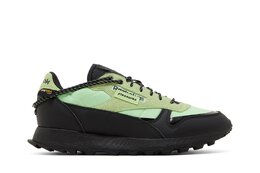 Кроссовки Pleasures x Classic Leather Reebok, зеленый h06244 | neon mint/core black/core black